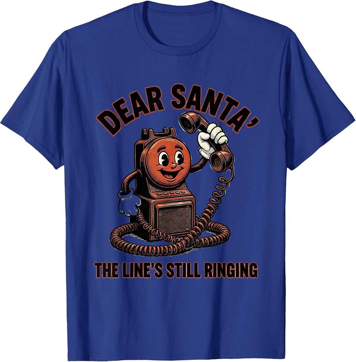 Dear Santa, The Line's Still Ringing Funny 911 Dispatcher T-Shirt - Royal Blue