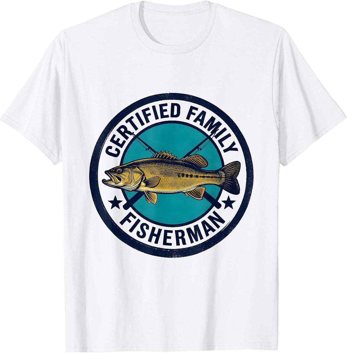 Men's Certified Family Fisherman Funny Fishing Humor Gift T-Shirt - White