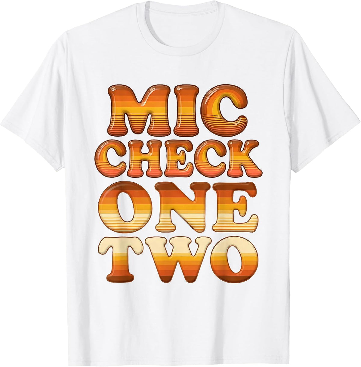 Men's Mic Check One Two Hip Hop Graphic Design T-Shirt - White