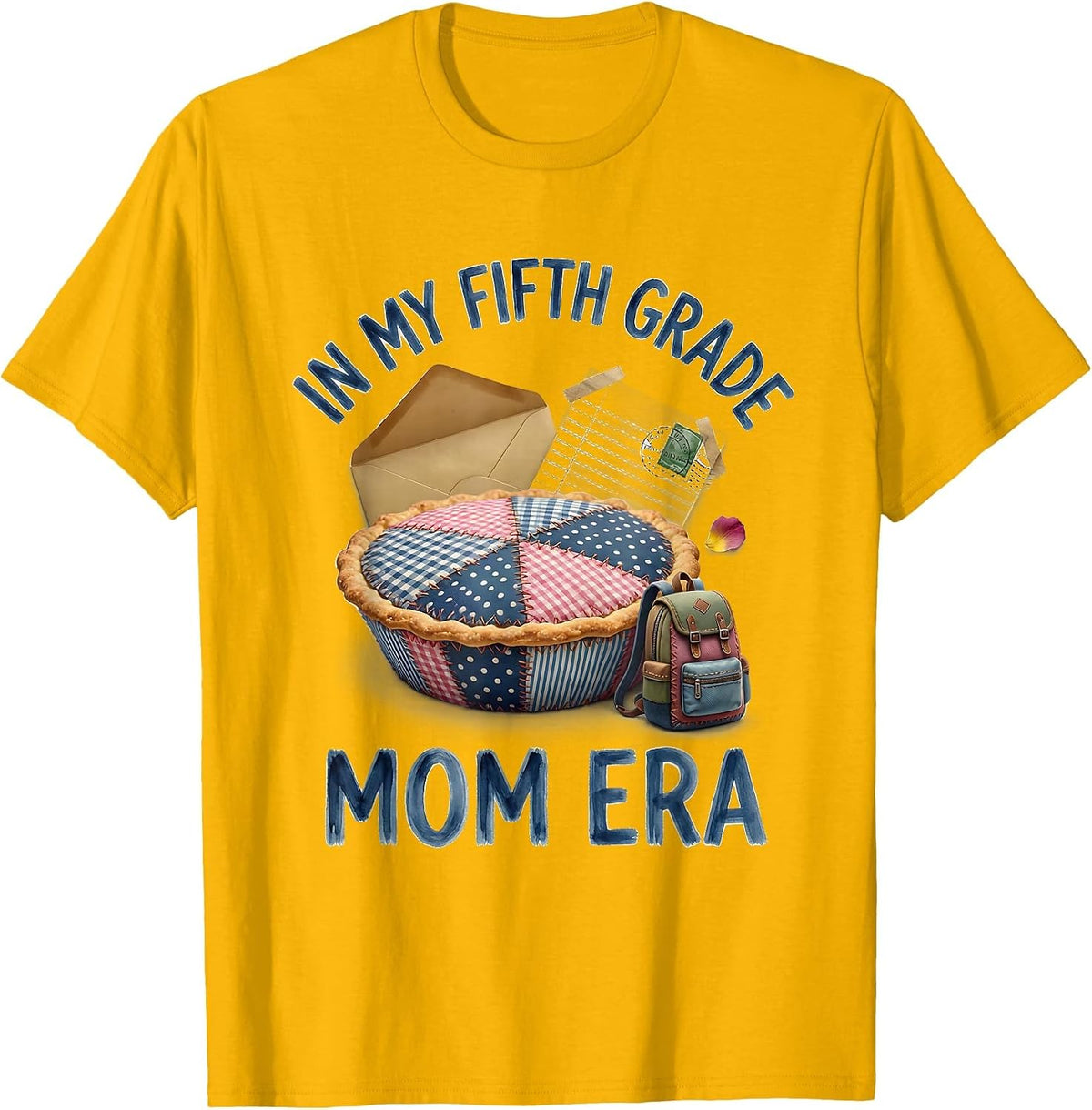 In My Fifth Grade Mom Era Retro Teacher Back to School T-Shirt - Golden Yellow