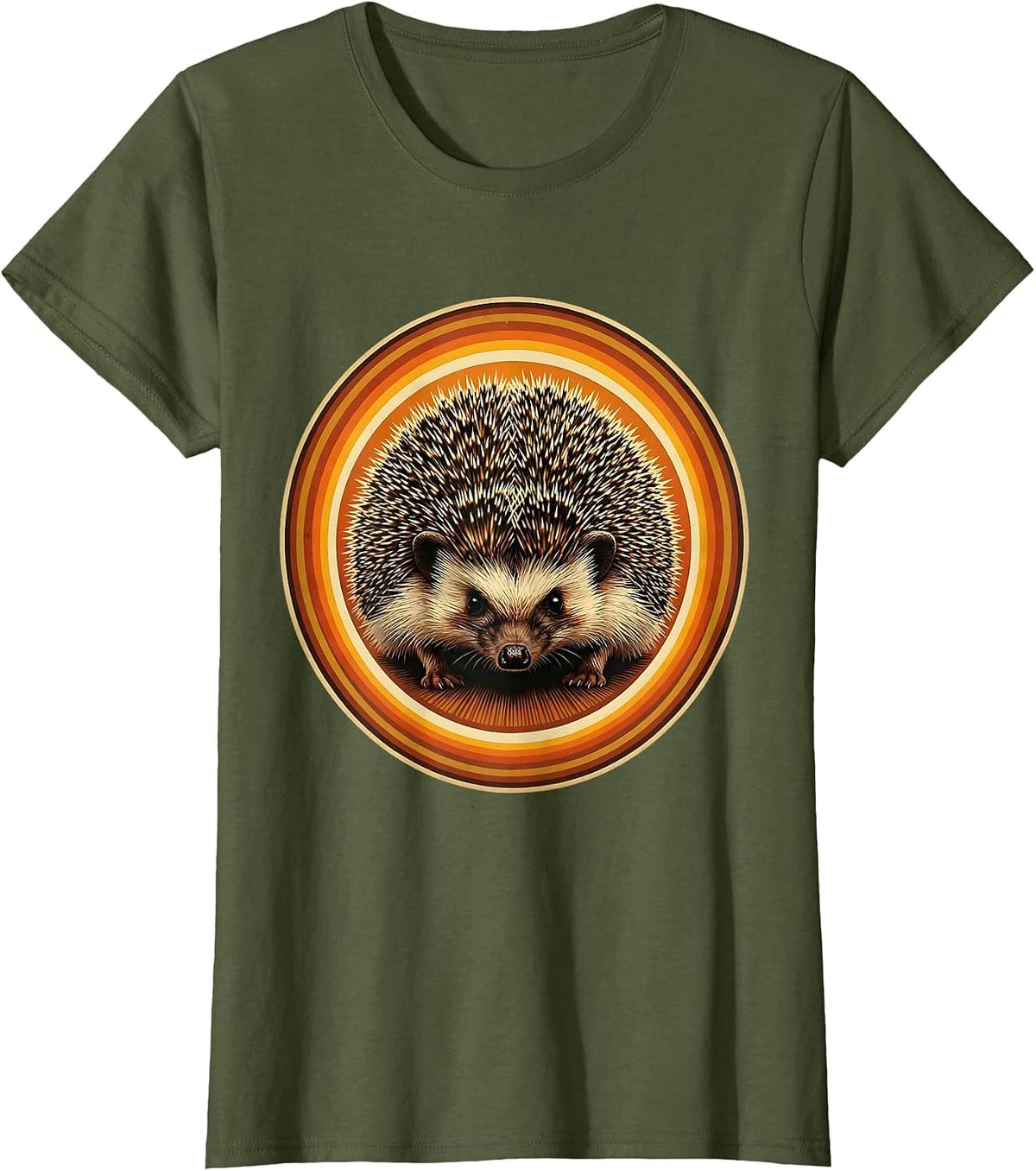 Women's I Could Be Meaner Hedgehog Turned Away T-Shirt - Olive Green
