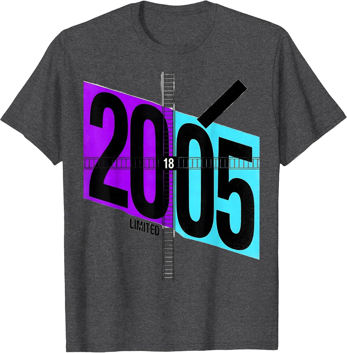 Men's 2005 LIMITED · 18 Vintage Teen Birthday Year 18th Birthday T-Shirt - Dark Heather Grey