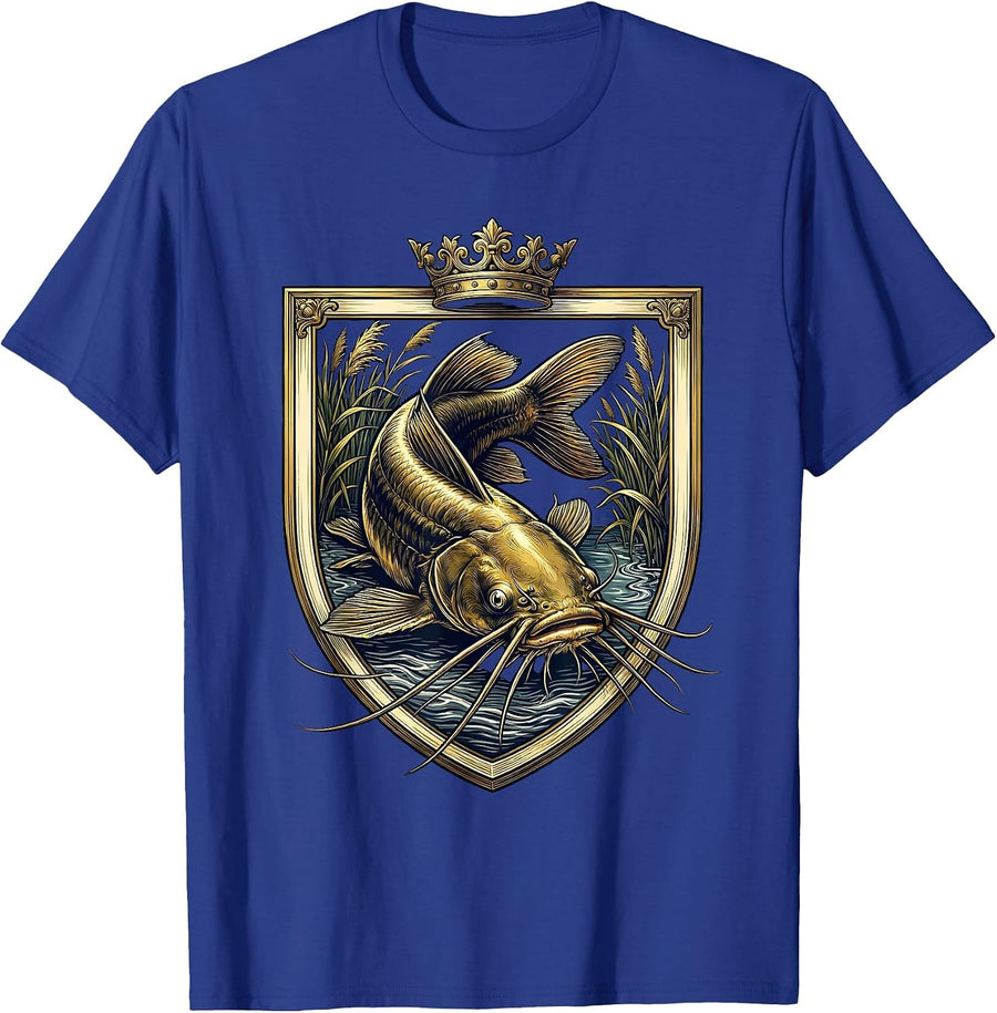 Catfish Lurking in Murky River Depths T-Shirt - Royal Blue