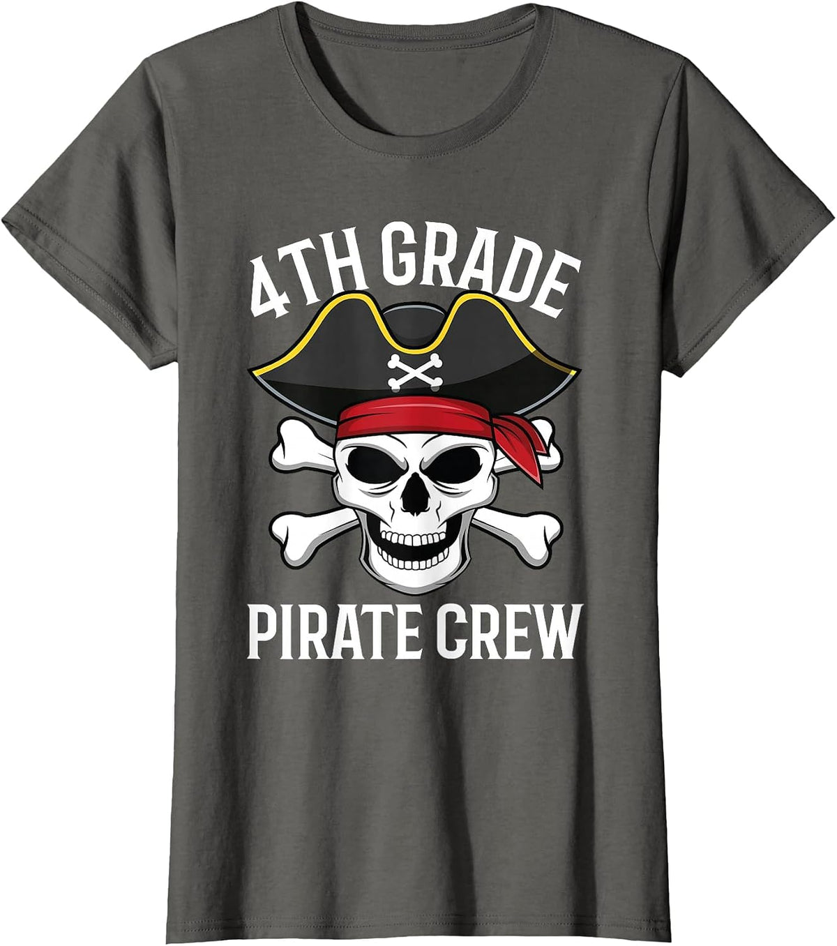 4th Grade Pirate Crew Costume for Student Teacher T-Shirt - Asphalt Grey