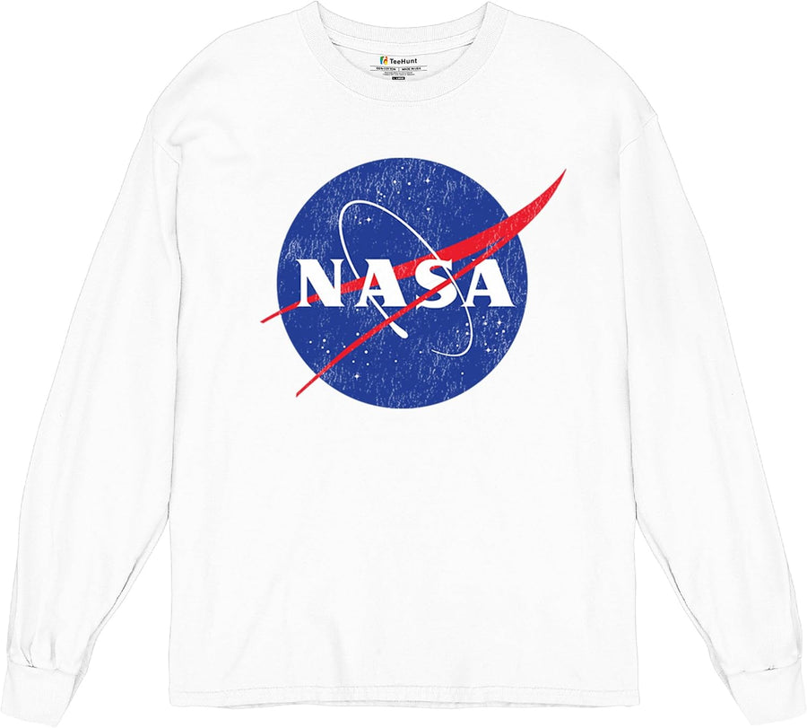 NASA Meatball Logo Men's Graphic T-Shirts and Tank Tops - 2 Men's Long Sleeve White