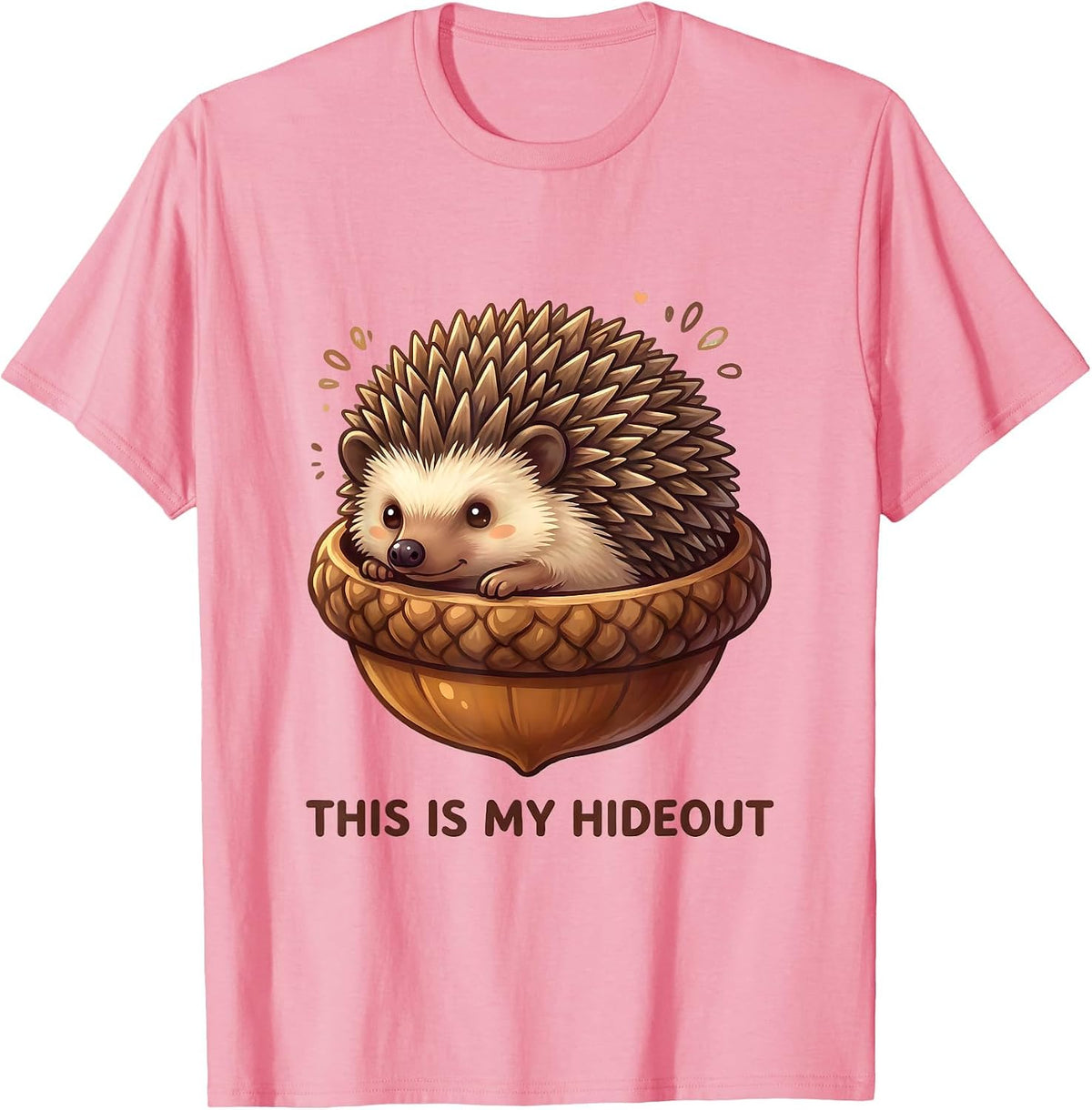 Men's This Is My Hideout Cute Kawaii Hedgehog Lover Gift T-Shirt - Pink