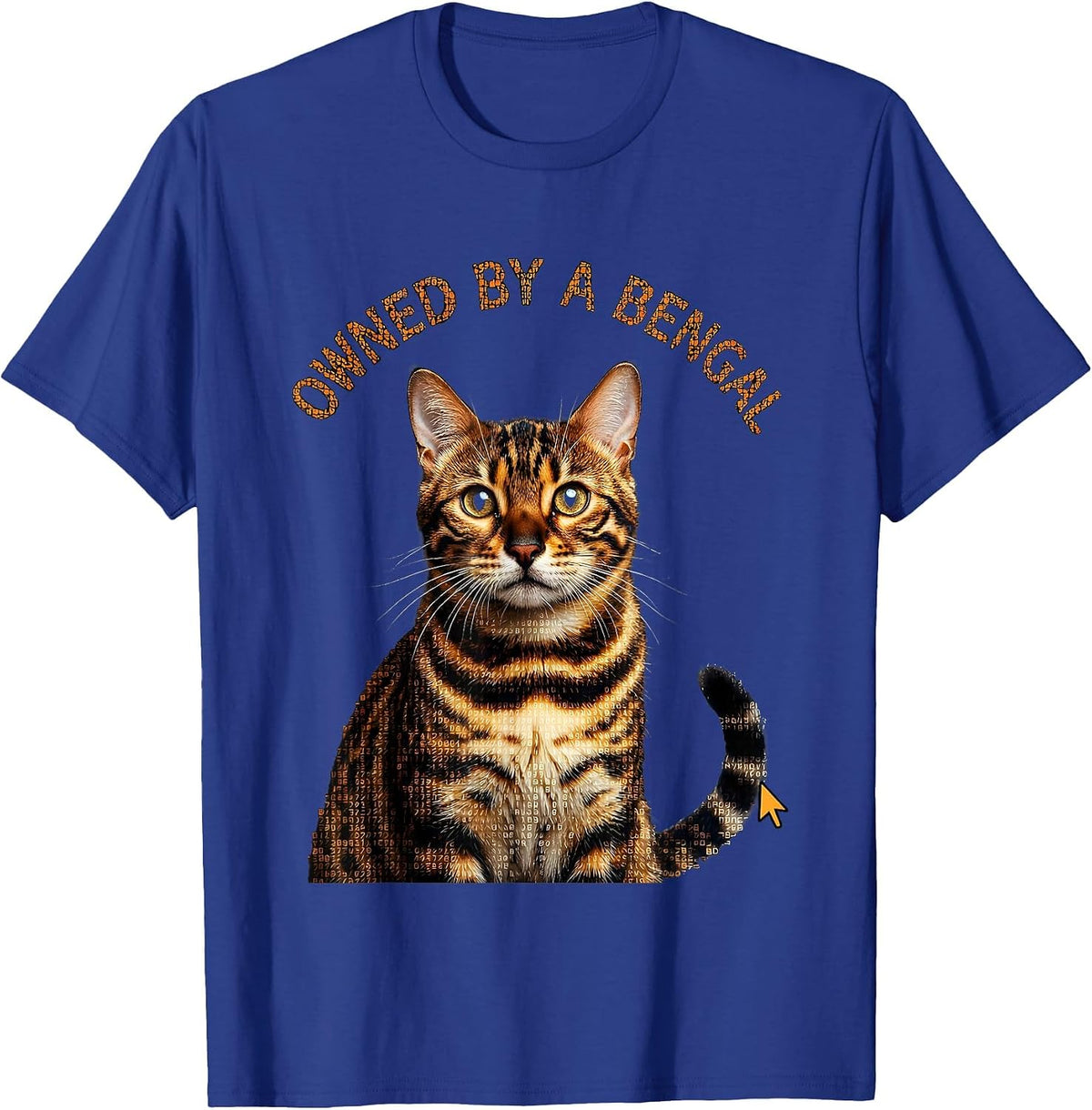 Men's Owned by a Bengal Cat Lover Design T-Shirt - Royal Blue