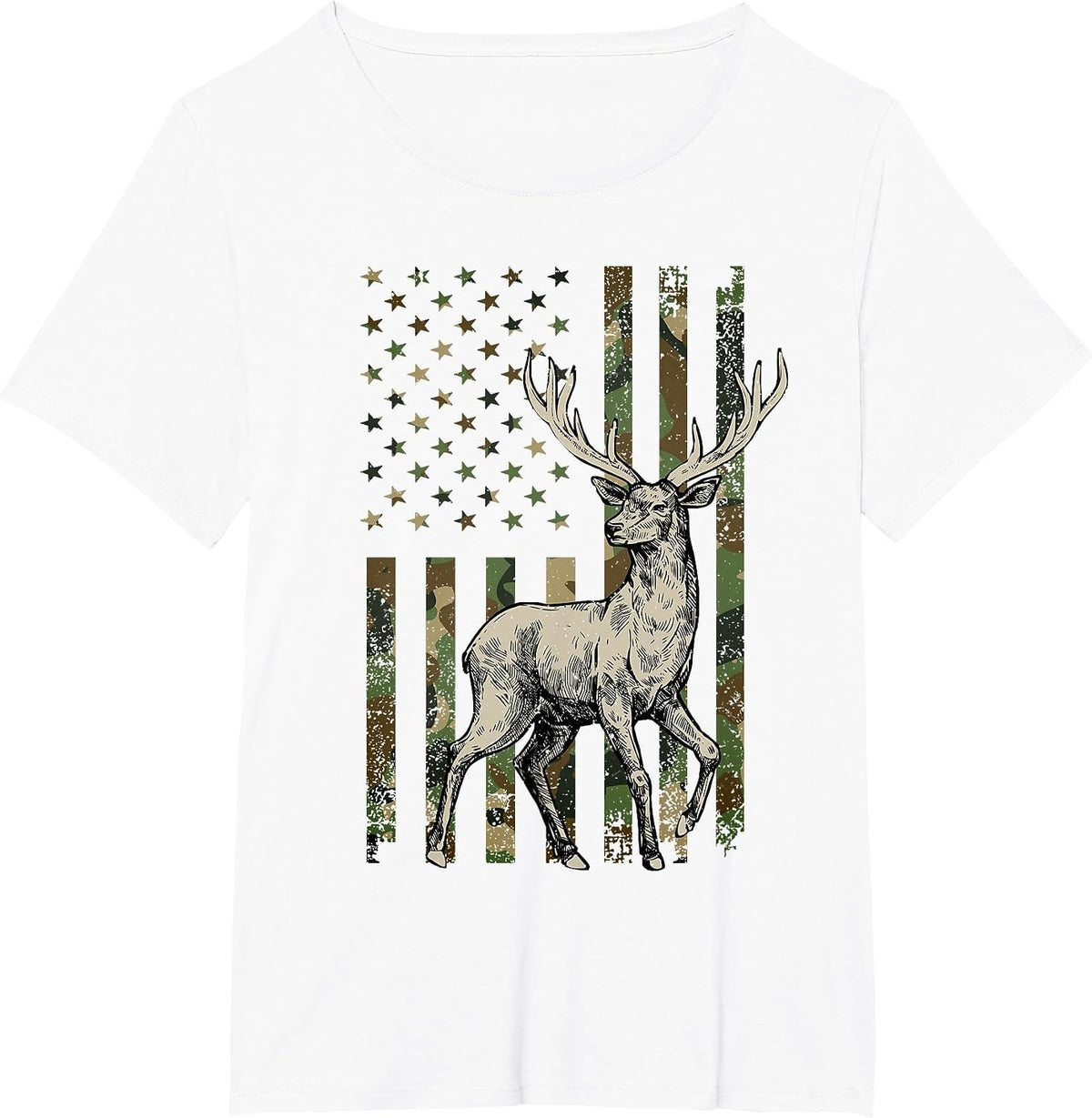 Deer Hunting Art for Men Women Wildlife Hunting Deer Hunter T-Shirt - White