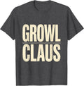 Men's Growl Claus Heavy Metal Rock Santa Christmas Humor T-Shirt - Dark Heather Grey