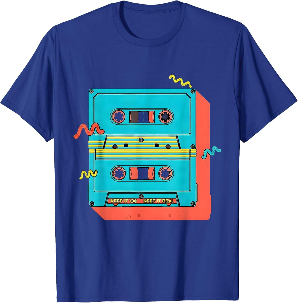 Men's Keep It 100 Keep It Real Memphis Postmodern Hip Hop T-Shirt - Royal Blue