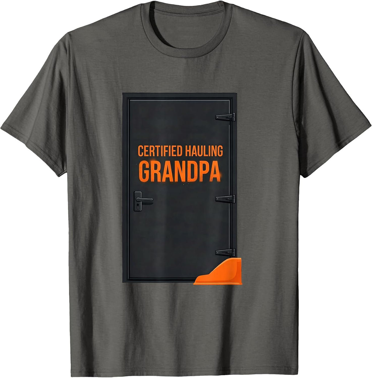 Certified Hauling Grandpa Funny Trucker Gift Truck Driver T-Shirt - Asphalt Grey
