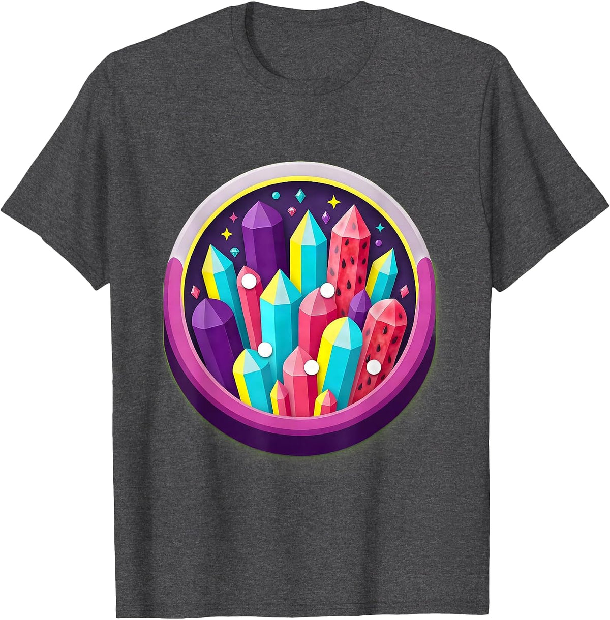 Sugar Crystal Cave Rock Candy Formation Graphic T-Shirt - Dark Heather Grey
