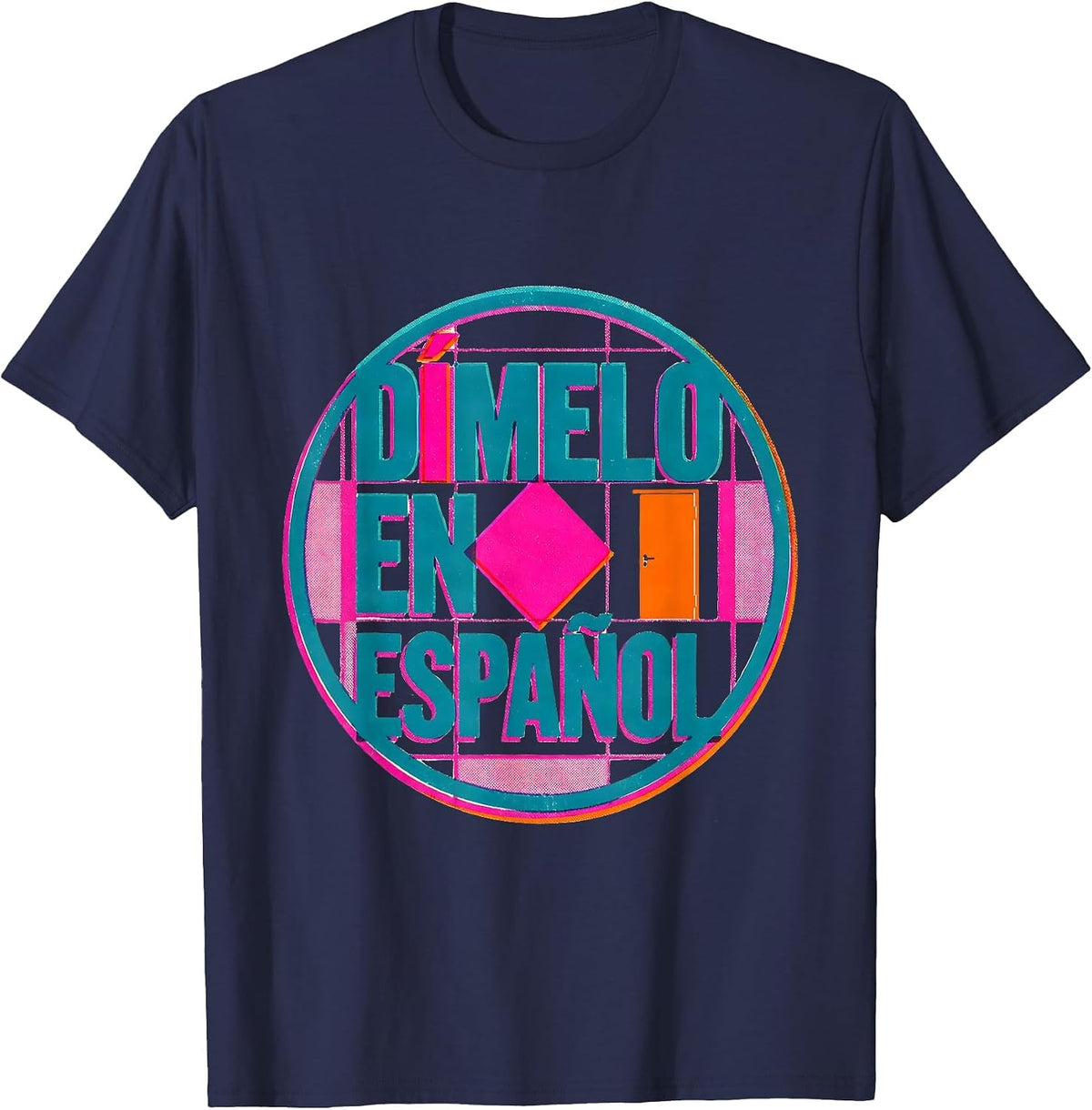 Dímelo en español Risograph Maestra Back To School Spanish T-Shirt - Navy Blue