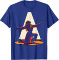 Band Singer Spotlight Kneeling Rock Music Graphic T-Shirt - Royal Blue