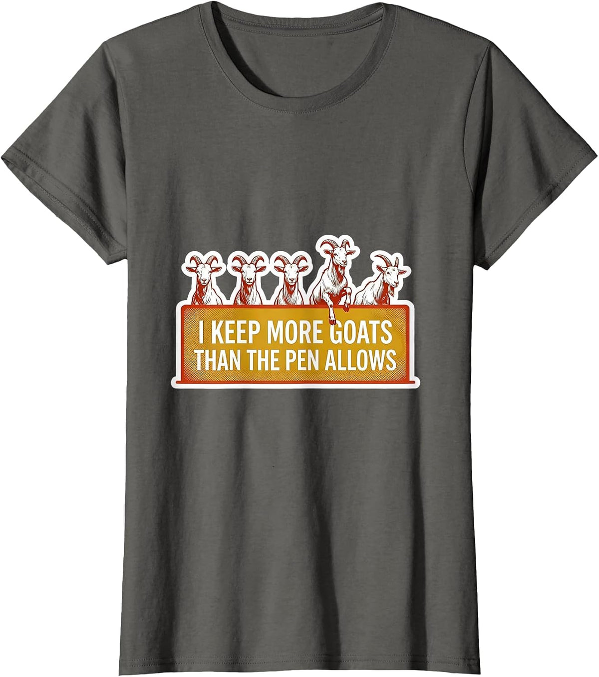 Women's I Keep More Goats Than The Pen Allows Funny Goat Lover T-Shirt - Asphalt Grey