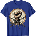 Freedom White Broken Chain Open Fist Graphic T-Shirt - Royal Blue