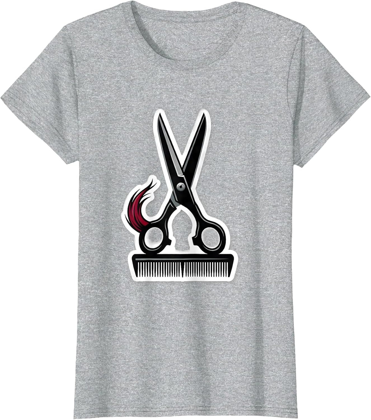 Women's Scissors Haircutter Humor Hairdresser Barber Gift T-Shirt - Heather Grey