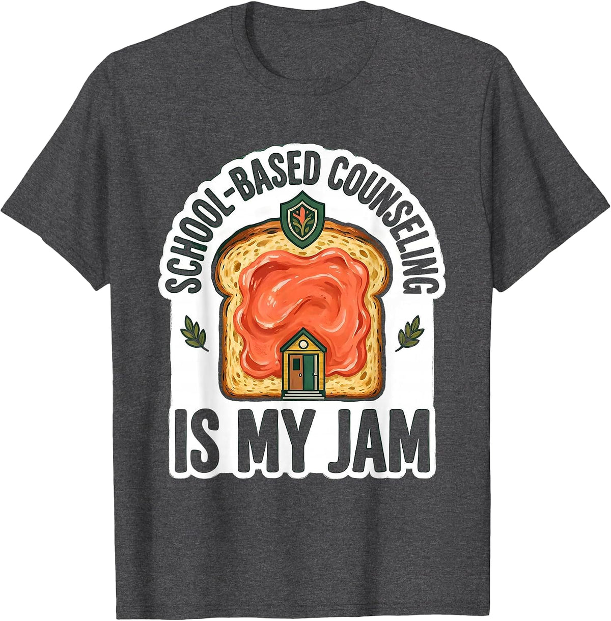 School-Based Counseling Is My Jam Funny School Counselor T-Shirt - Dark Heather Grey