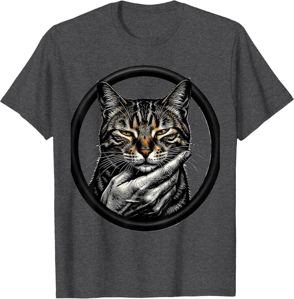 Men's Bengal Cat Chin Scratch Lover Graphic T-Shirt - Dark Heather Grey