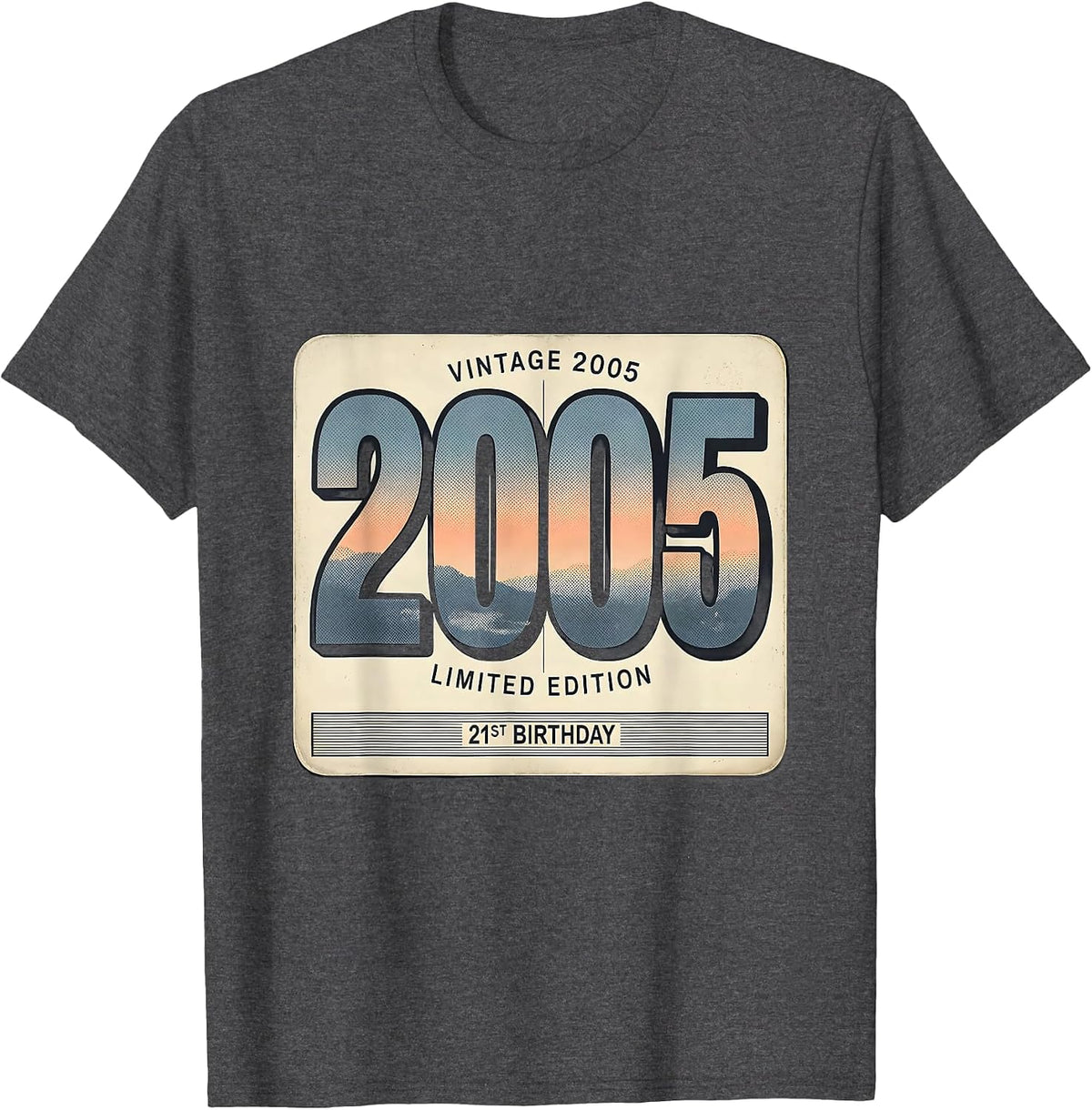 Men's Vintage 2005 Limited Edition 21st Birthday Gift T-Shirt - Dark Heather Grey
