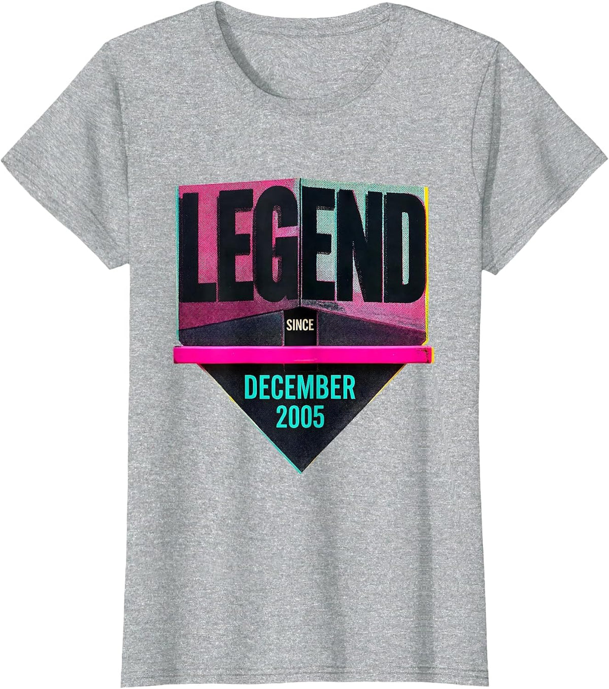 Legend Since December 2005 Vintage Birthday Gift Keepsake T-Shirt - Heather Grey