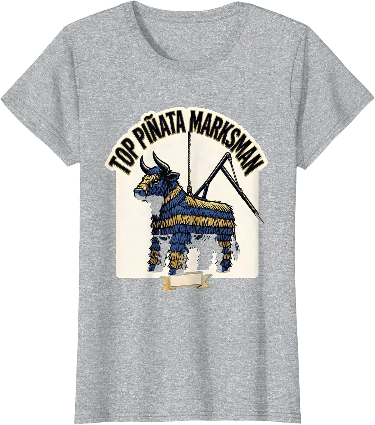 Top Piñata Marksman Funny Cinco De Mayo Party Costume T-Shirt - Heather Grey