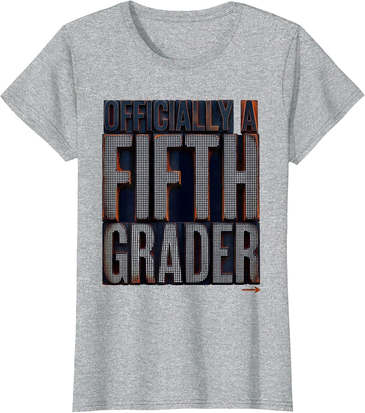 Officially A Fifth Grader Playful Back To School Teacher T-Shirt - Heather Grey