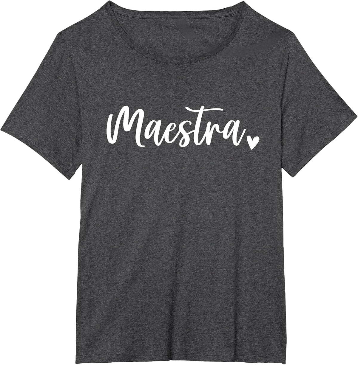 Maestra Cute Womens Bilingual Spanish Teacher T-Shirt - Dark Heather Grey