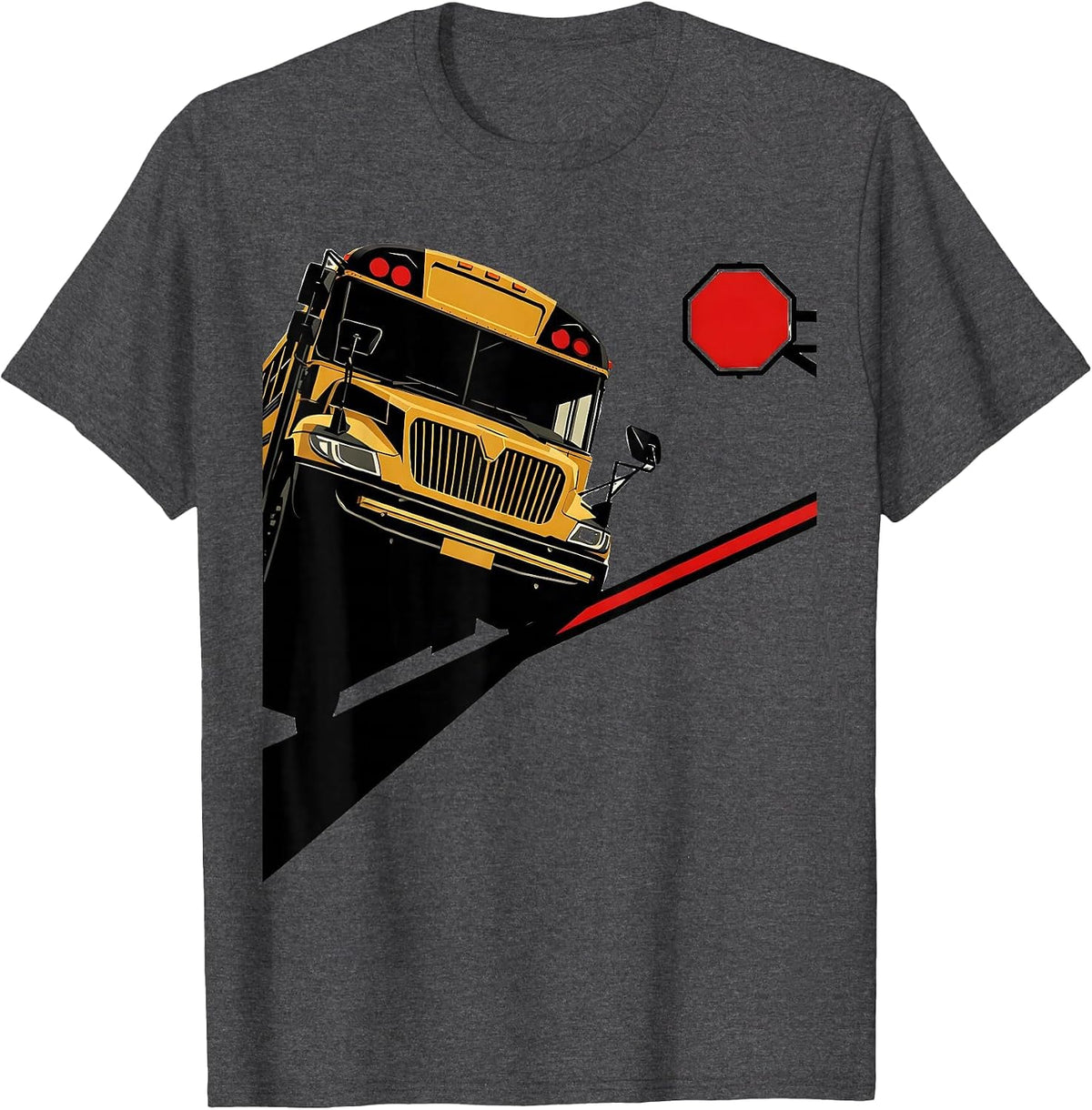 School Bus Driver Mask Funny Transportation Squad T-Shirt - Dark Heather Grey