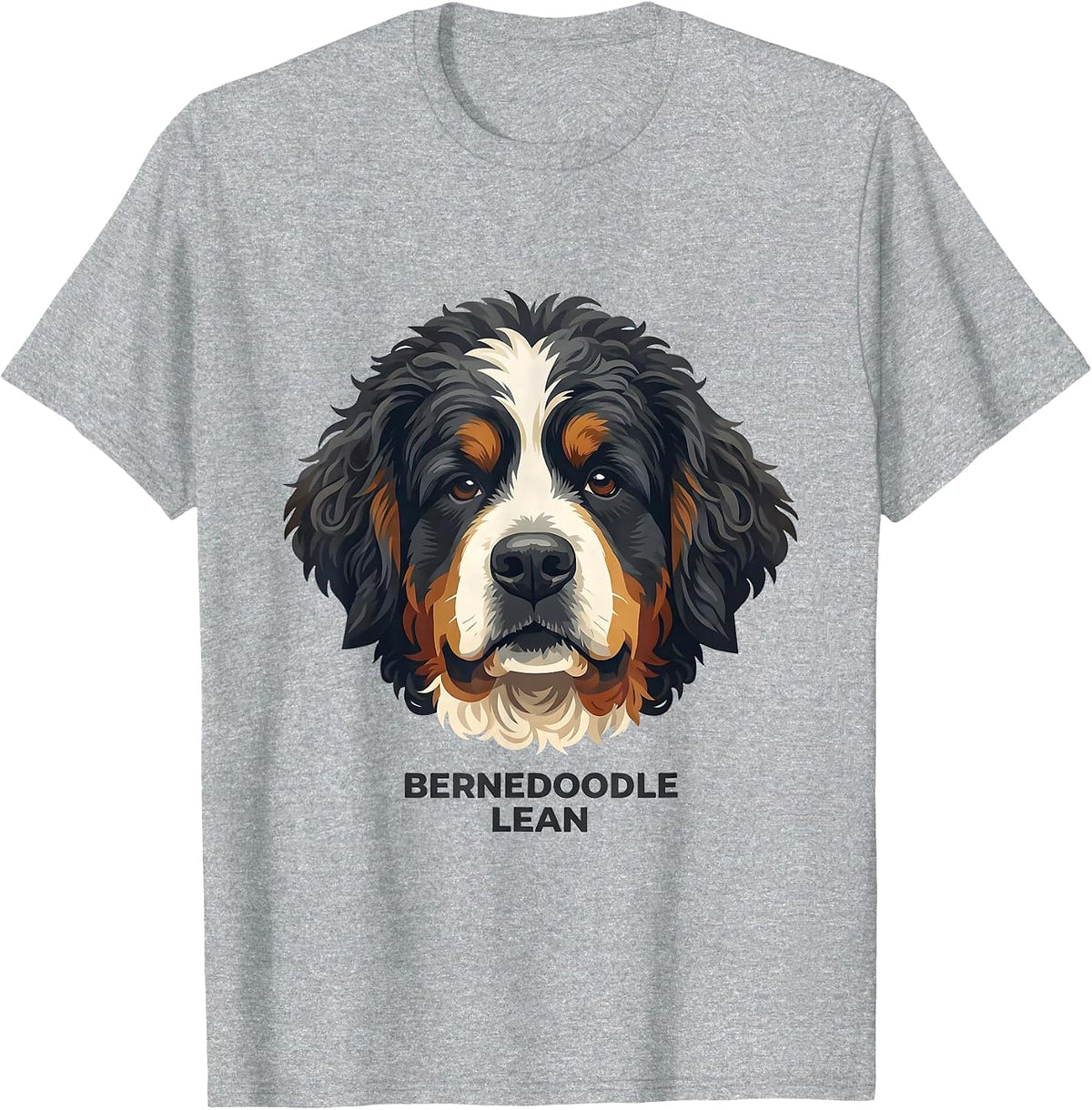 Men's Bernedoodle Lean Funny Bernese Mountain Dog Doodle Owner T-Shirt - Heather Grey