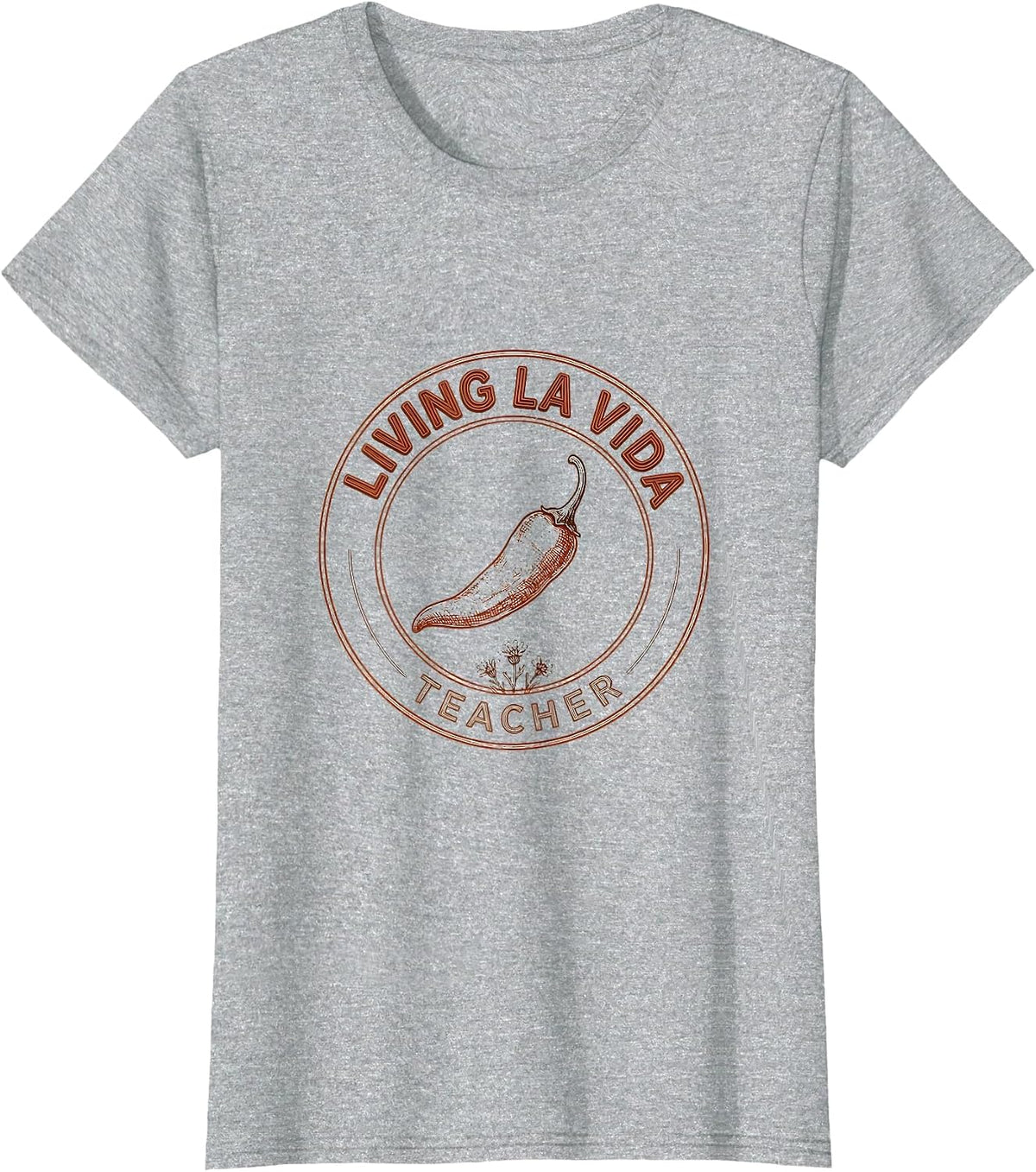 Living La Vida Teacher Spanish Educator Design T-Shirt - Heather Grey