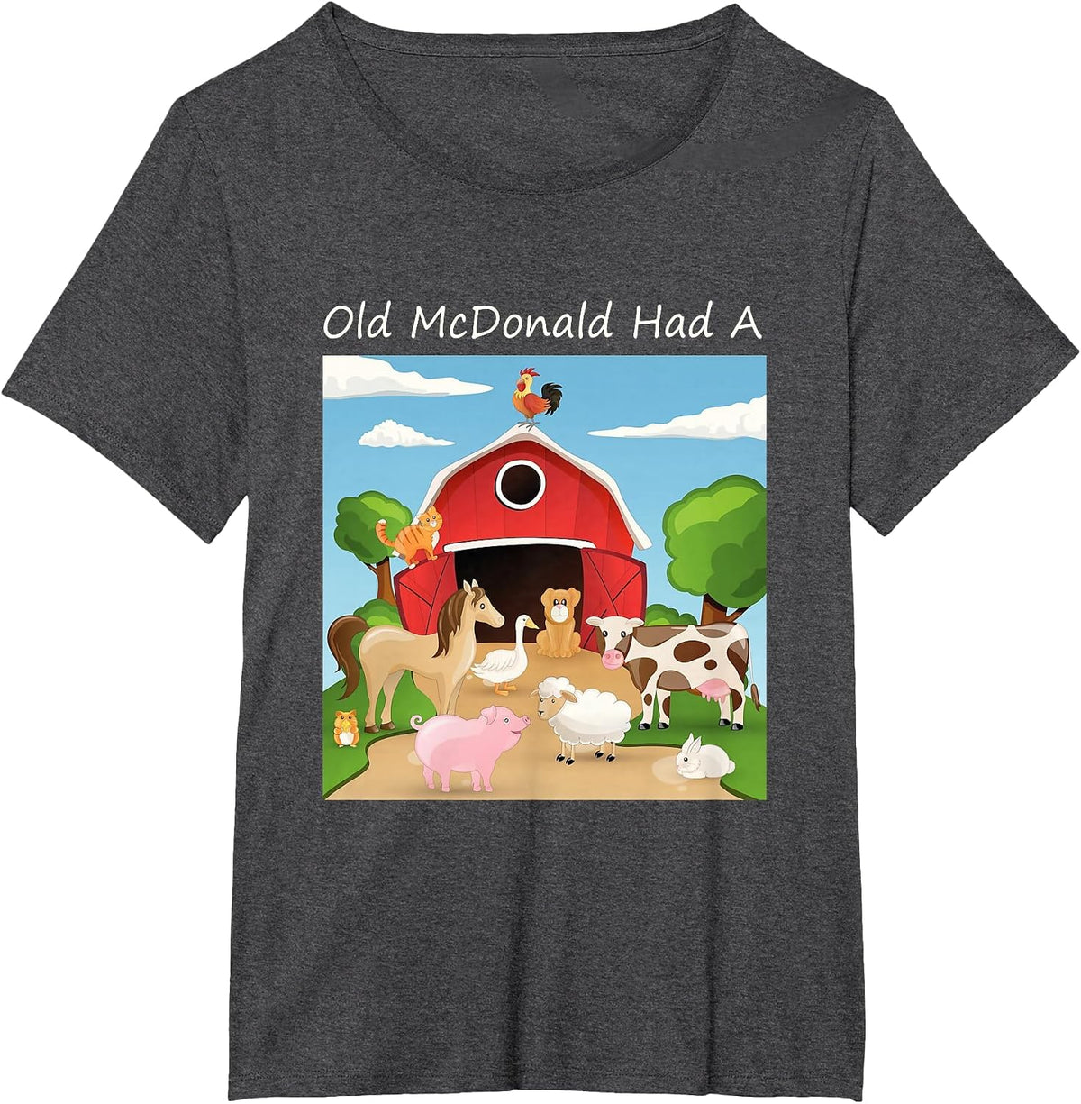 Old McDonald Had A Farm T-Shirt for Farmers Agriculture Tees Farming Shirts for Men Country T Shirts - Dark Heather Grey