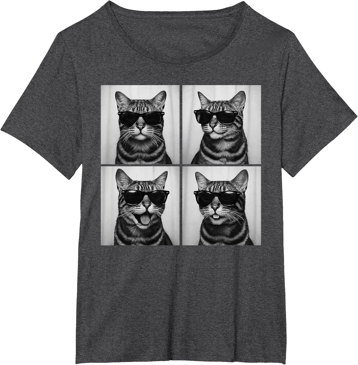 Funny Bengal Cat Lover Cute Photo Booth T-Shirt - Dark Heather Grey
