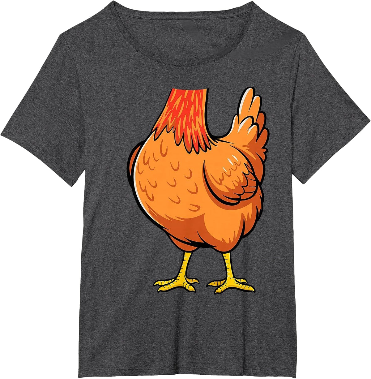 Chicken Shirt Adult Kids Men Women Chicken Hen Body Costume T-Shirt - Dark Heather Grey