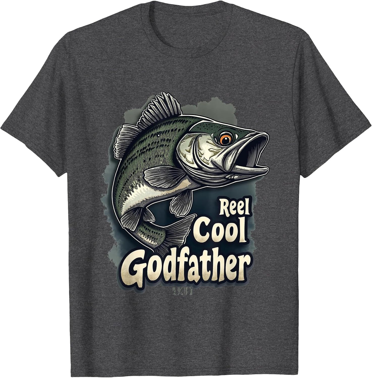 Reel Cool Godfather Fishing Godfather T-Shirt - Dark Heather Grey