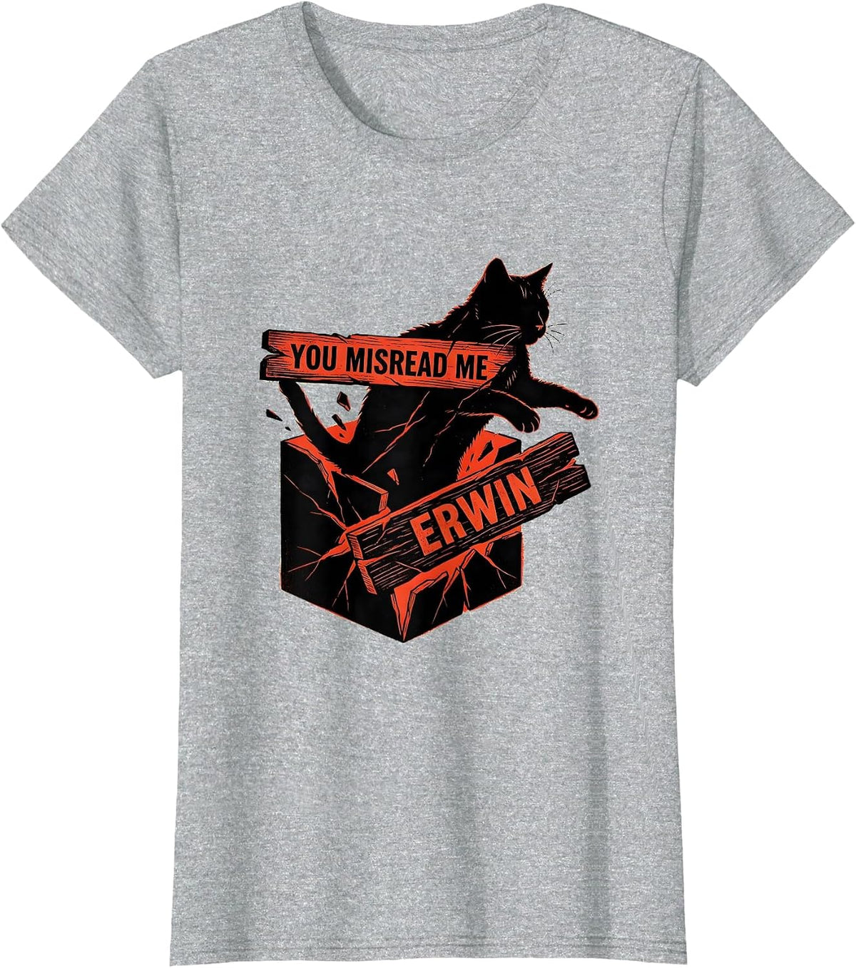 Women's You Misread Me, Erwin Funny Quantum Physics Science Teacher T-Shirt - Heather Grey