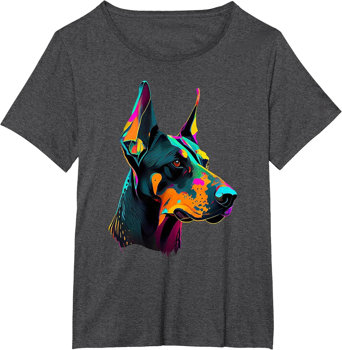 Doberman Lovers Pop Art Dobie Design Cute Doberman T-Shirt - Dark Heather Grey