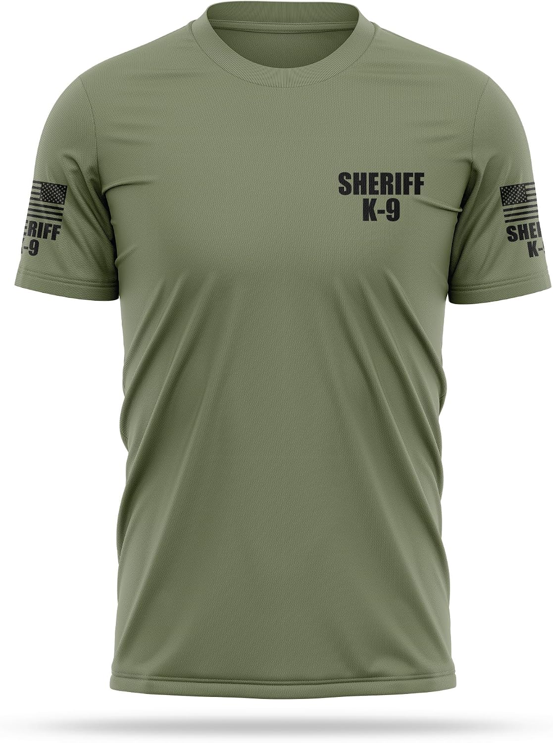 13Fifty Sheriff K9 Training Utility Tee, Moisture Wicking - Green & Black
