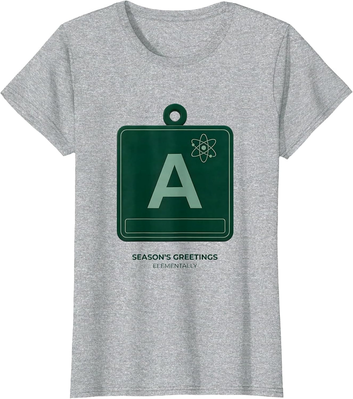 Women's Season's Greetings Elementally Funny Chemistry Nerd Humor T-Shirt - Heather Grey
