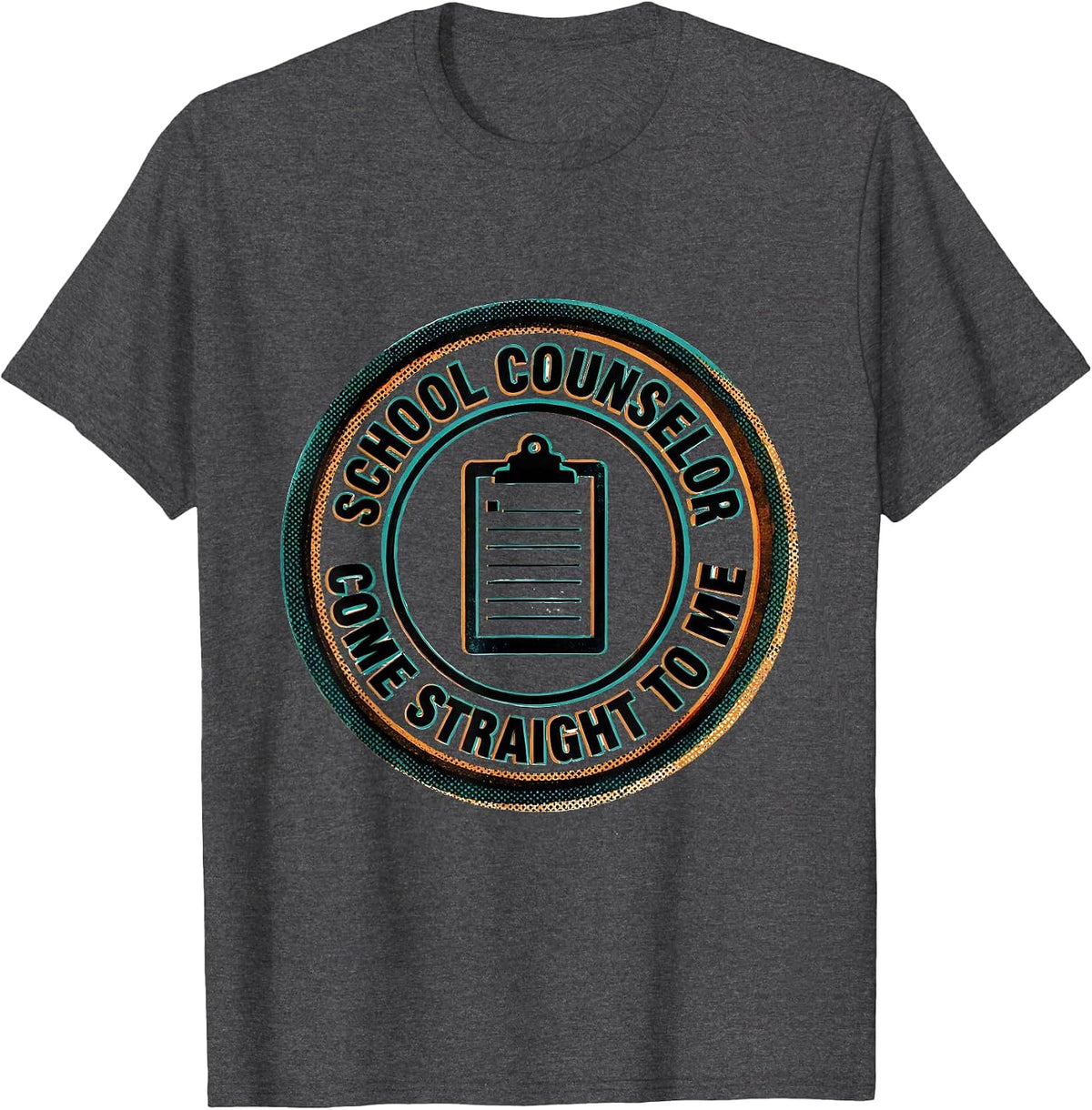 Men's School Counselor Come Straight To Me Funny School T-Shirt - Dark Heather Grey
