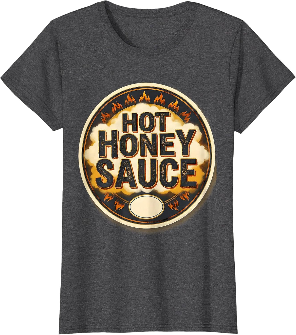 Women's Hot Honey Sauce Halloween Condiment Group Costume Humor T-Shirt - Dark Heather Grey