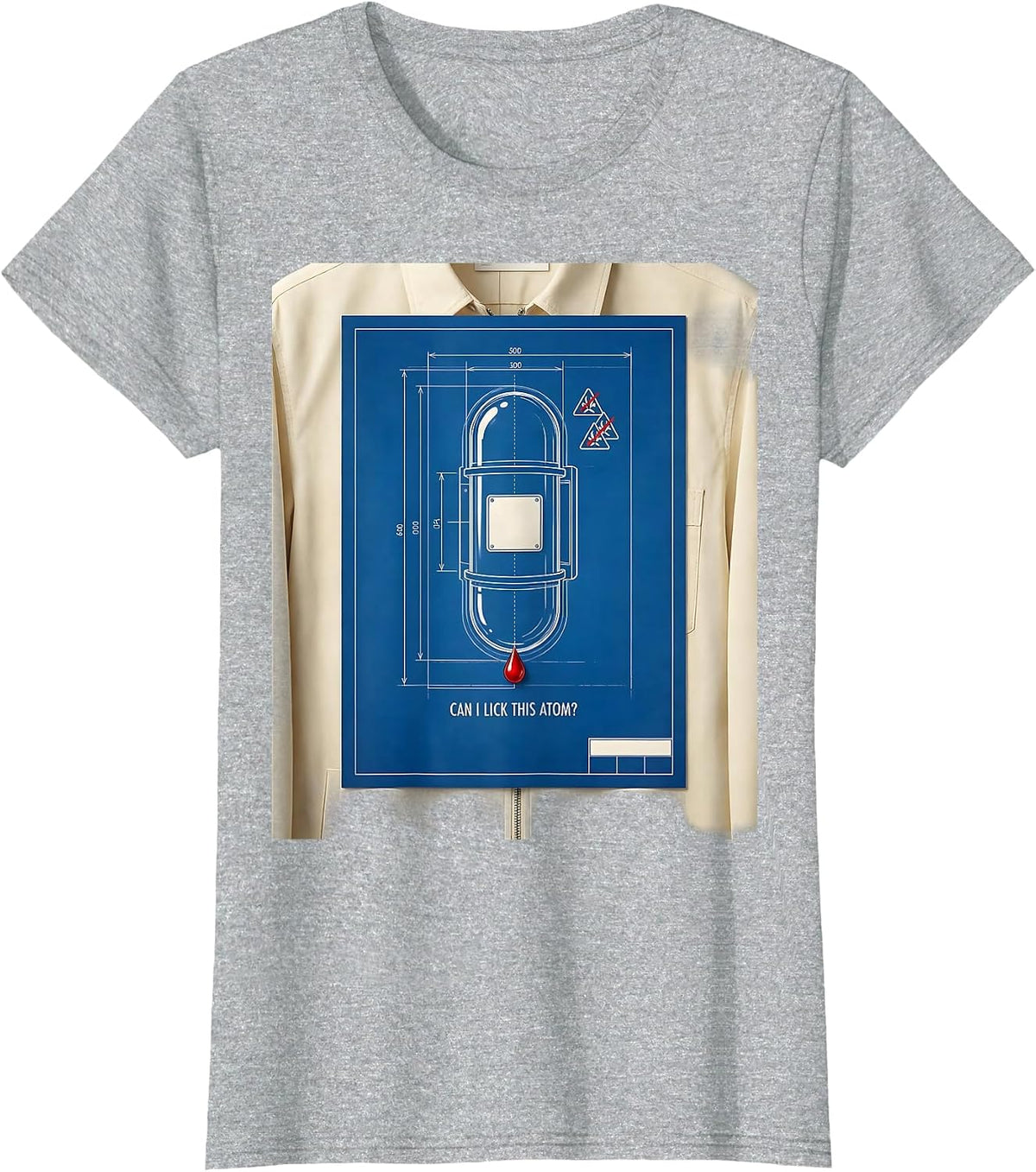 Can I Lick This Atom Funny Periodic Table Science Teacher T-Shirt - Heather Grey