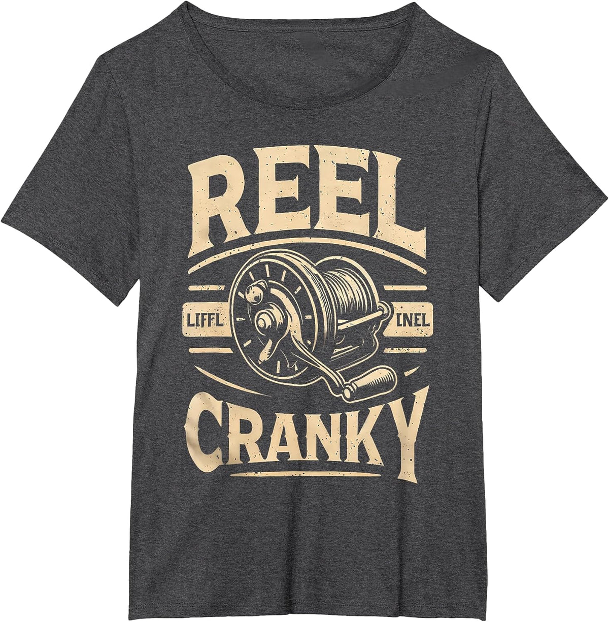 Funny Cranky Fishing Reel Pun Shirt Humor Fishermen T-Shirt - Dark Heather Grey