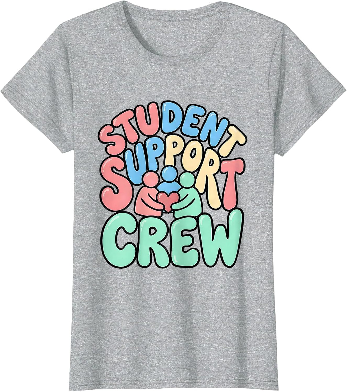 Student Support Crew Playful School Counselor Mental Health T-Shirt - Heather Grey