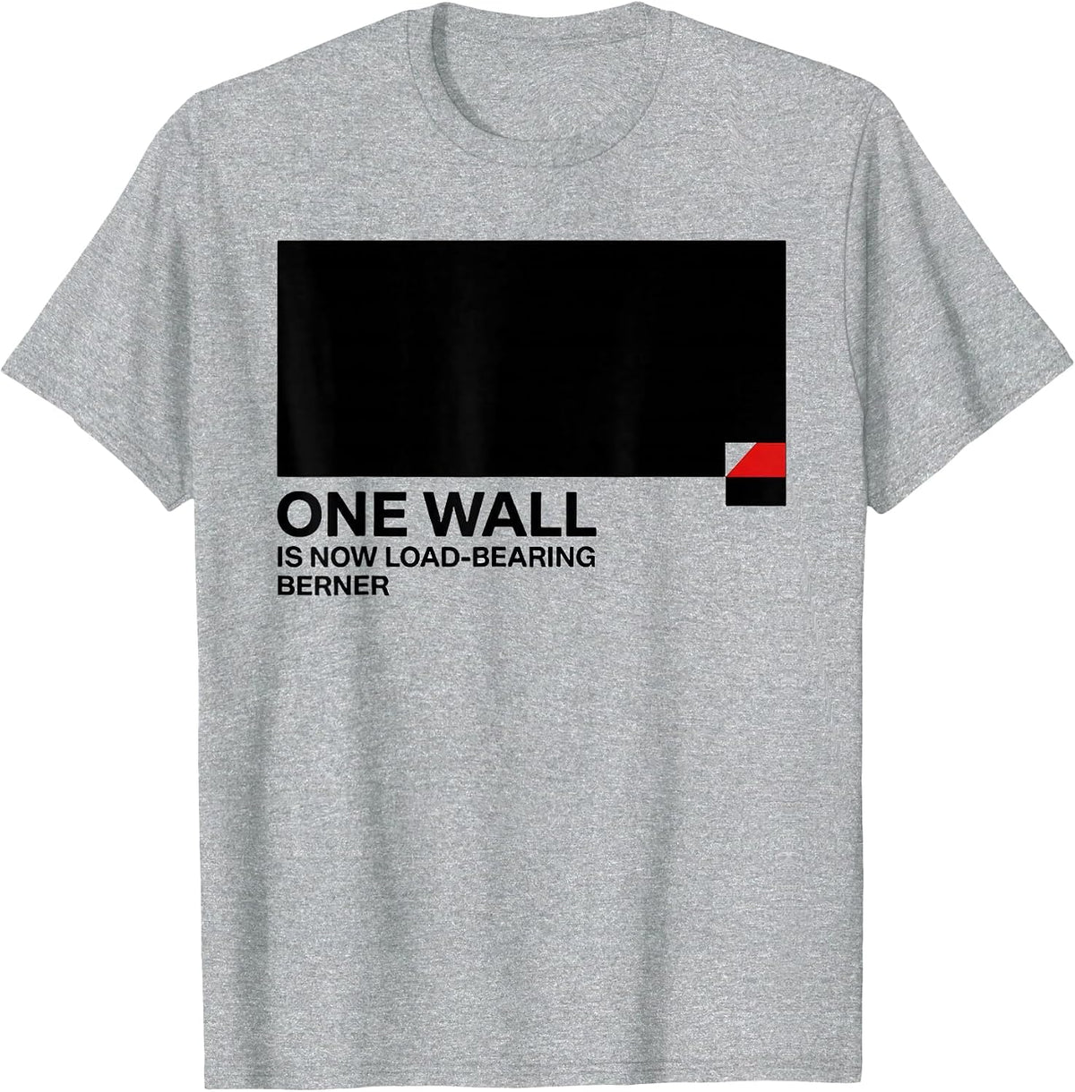 Men's One Wall Is Now Load-Bearing Berner Funny Bernese Mountain T-Shirt - Heather Grey