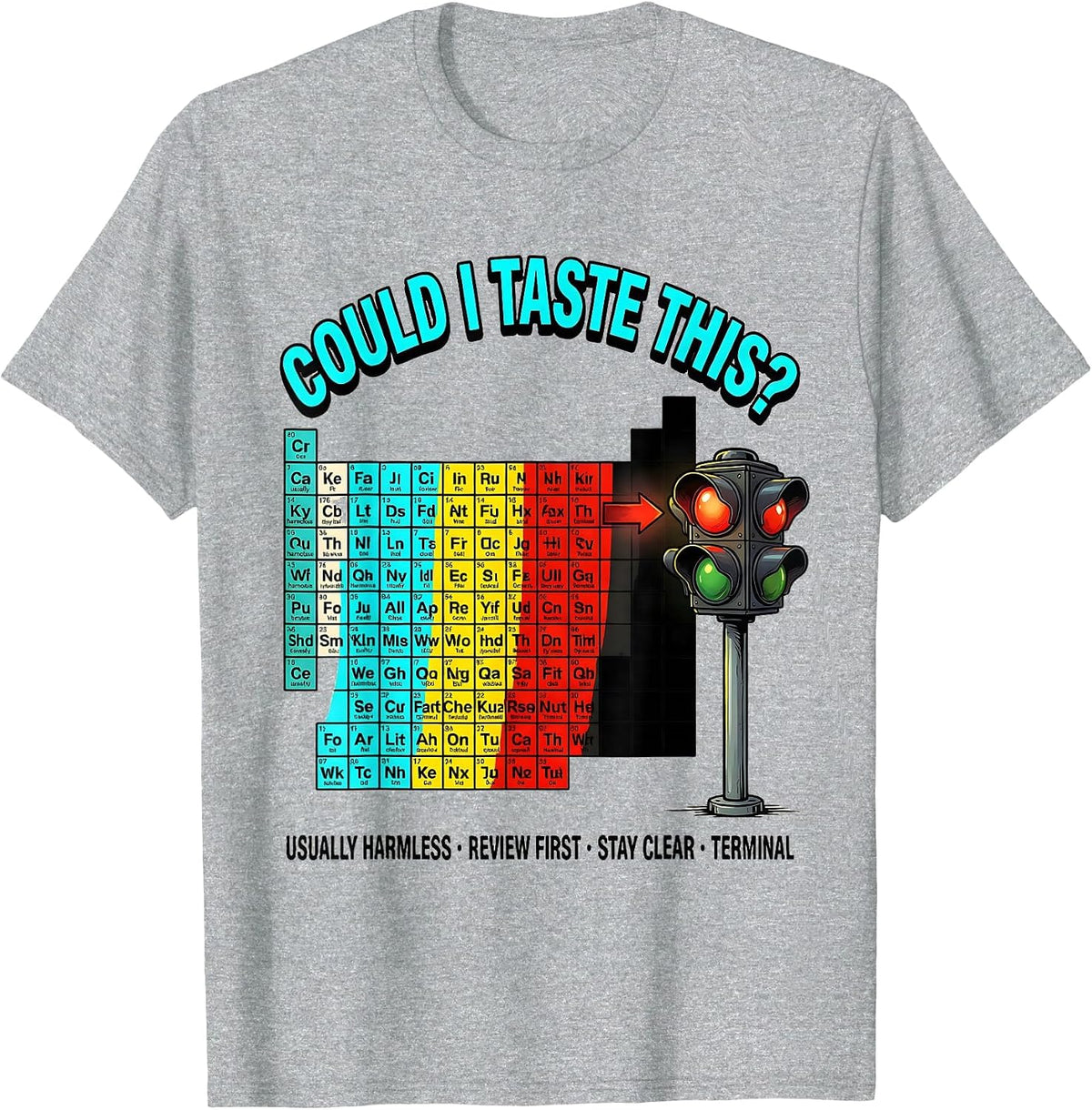 Men's Could I Taste This Funny Periodic Table Science Teacher T-Shirt - Heather Grey