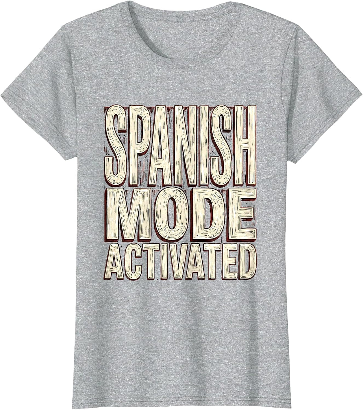 Spanish Mode Activated Teacher Design T-Shirt - Heather Grey