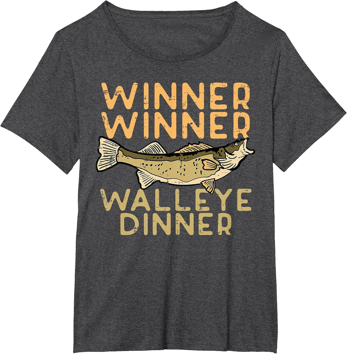 Winner Walleye Dinner Fishing Funny Fisherman Men Women Kids T-Shirt - Dark Heather Grey
