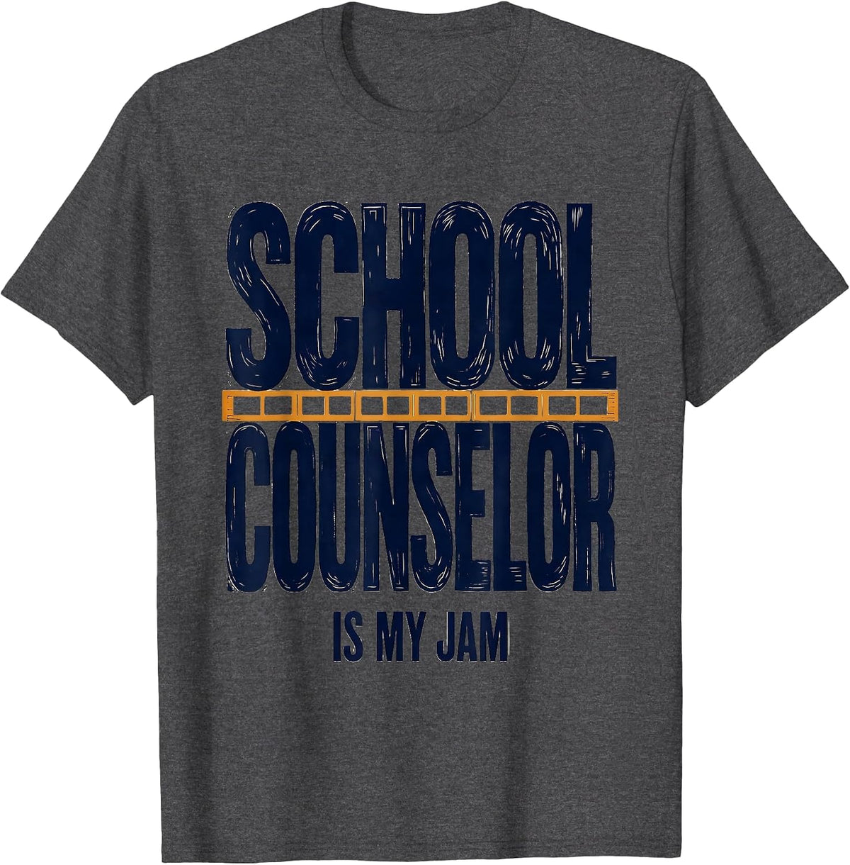 Men's School Counselor Is My Jam Groovy Retro Pride T-Shirt - Dark Heather Grey