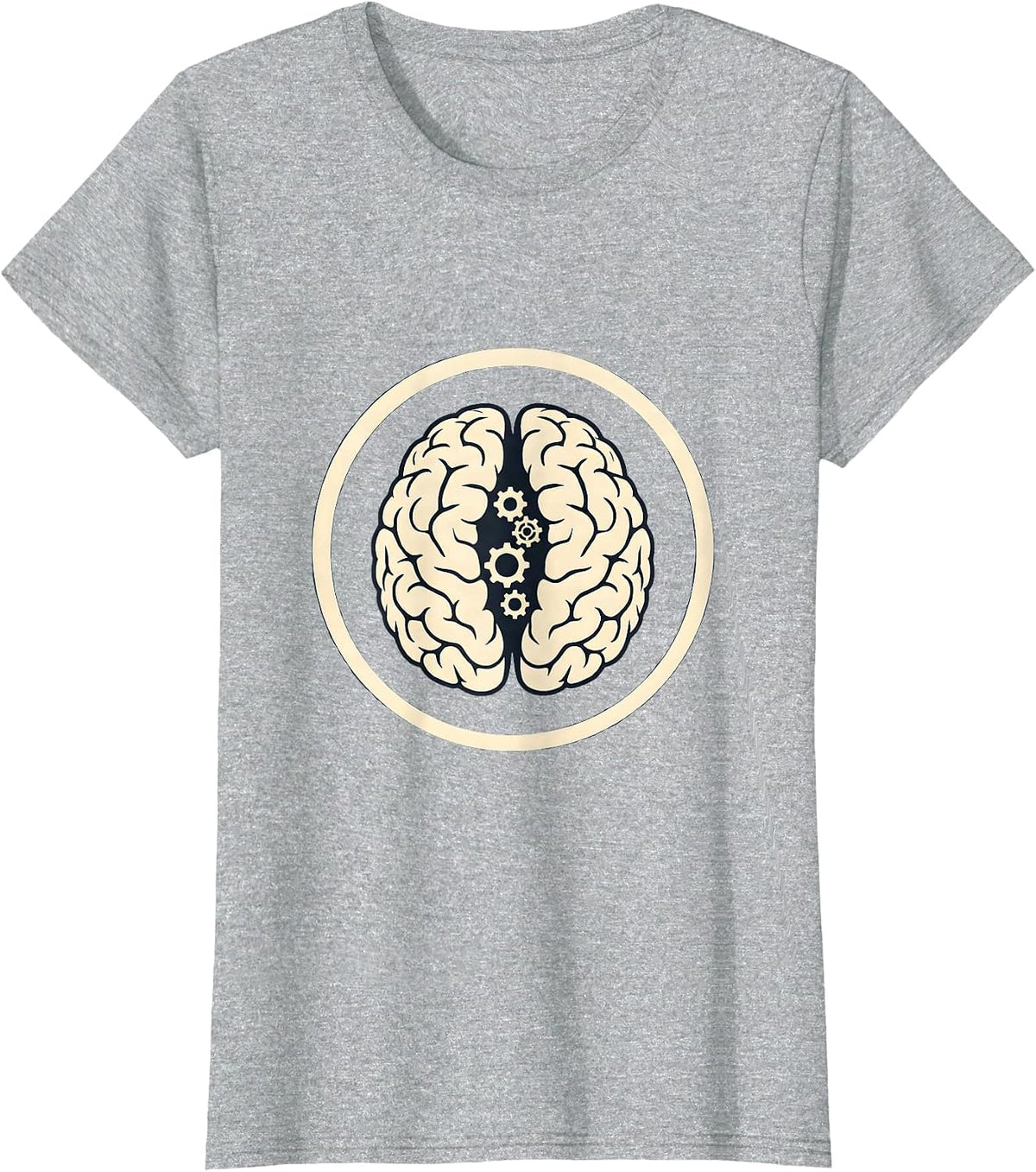 School Psychologist Brain Gears Illustration T-Shirt - Heather Grey